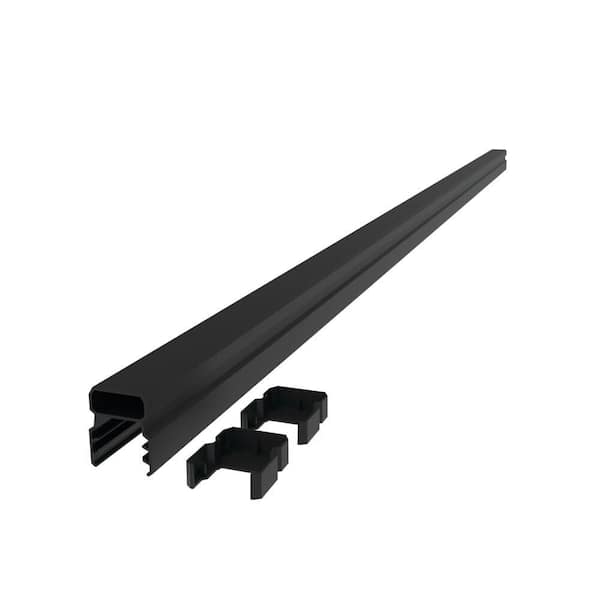 6 ft. Matte Black Classic Aluminum Railing Cap Rail