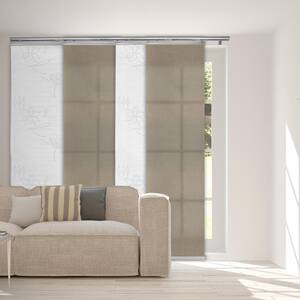 Moonstone 48 in. - 88 in. W x 94 in. L Adjustable 4- Panel White Single Rail Panel Track with 23.5 in. Slates