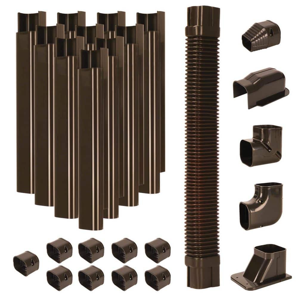 3 in. W x 16 ft. L Brown Mini Split Line Set Cover Kit, Decorative PVC Slim Line Cover for AC Heat Pumps Systems Tubing price history on PriceWatchPro