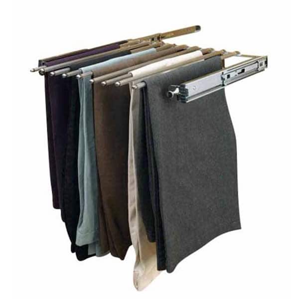 Rev-A-Shelf Chrome 30 in. Pull Out Closet Wire Pant Rack for 16 Pairs