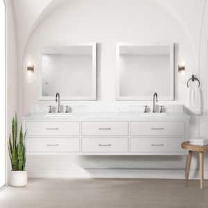 Sherman 84 in W x 22 in D White Double Bath Vanity and Carrara Marble Top