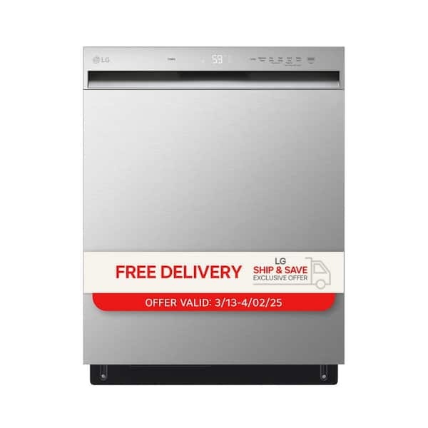 24 in. in Stainless Steel Front Control Dishwasher