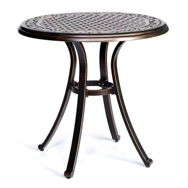 cenadinz Round Cast Aluminum Patio Outdoor Dining Table
