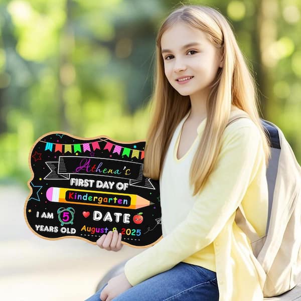 2-Pack 9 in. x 12 in. Double Sided School Chalkboard Signs for First and Last Day of School Photo Props