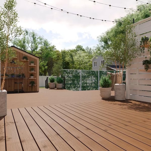 Enhance Naturals 1 in. x 6 in. x 16 ft. Cinnamon Cove Grooved Edge Composite Deck Board