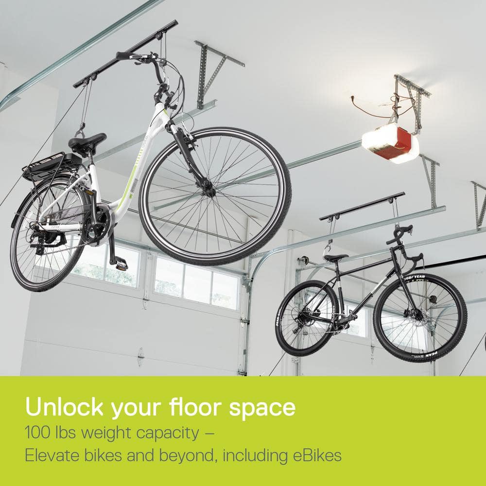 Black Heavy-Duty Steel Ceiling Mount Bike and Kayak Hoist