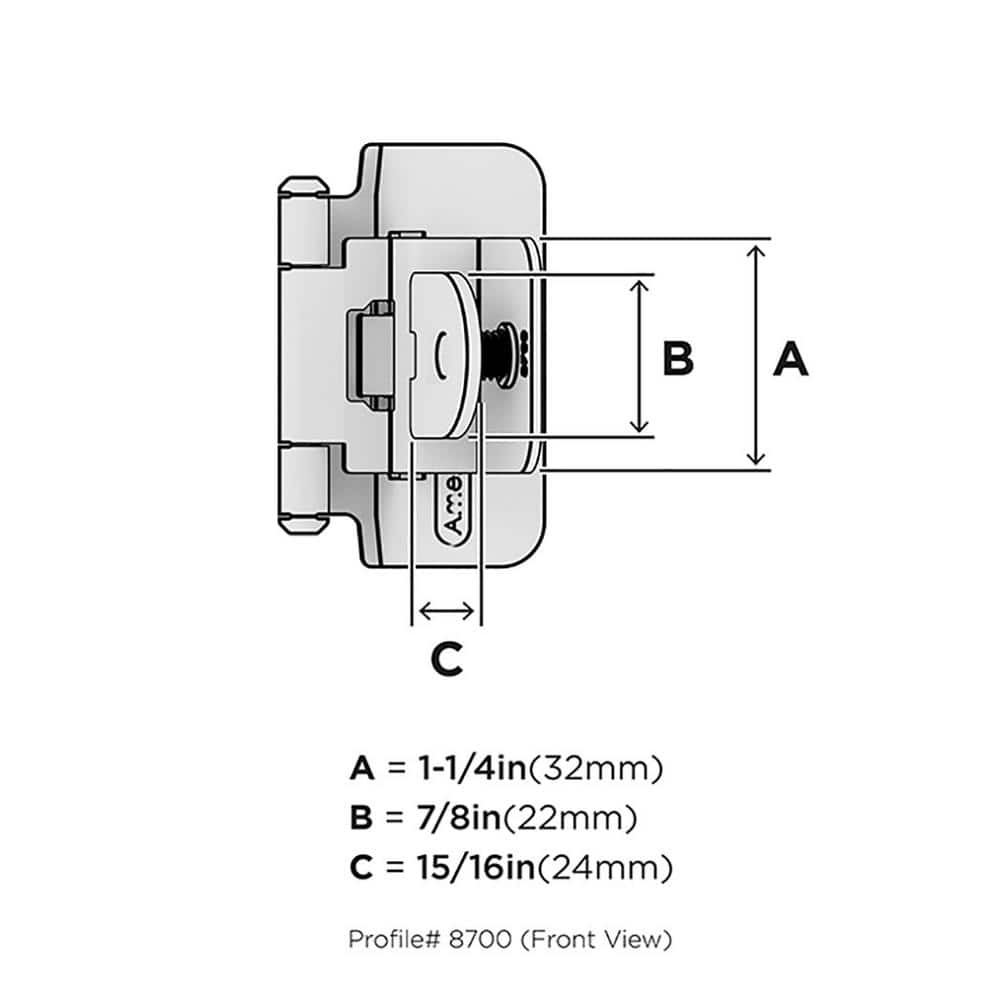 Champagne Bronze 3/8 in. (10 mm) Inset Double Demountable, Cabinet Hinge (2-Pack)