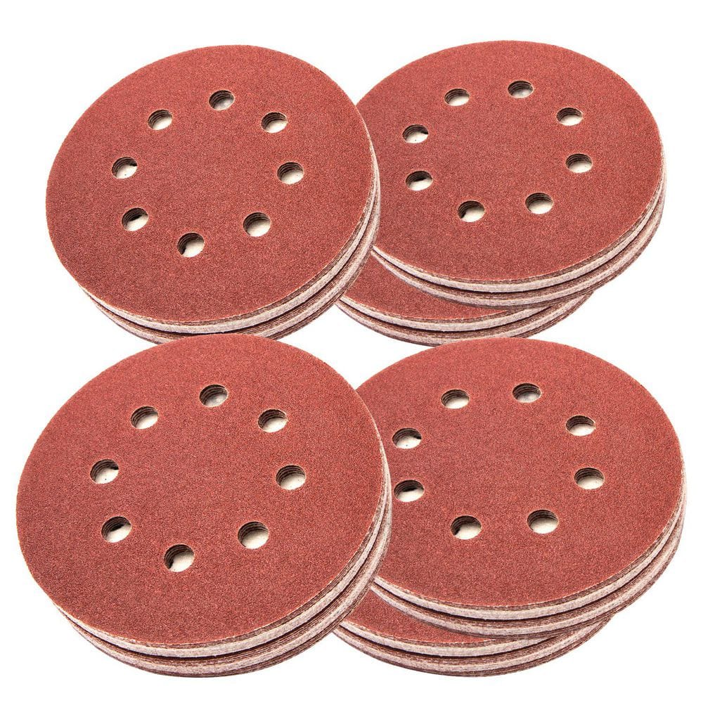5 in. 8 Hole Hook and Loop Sanding Discs, 80 Grit, A/O Sandpaper for Random Orbital, Palm, Air, Pneumatic Sander (150PK) price history on PriceWatchPro