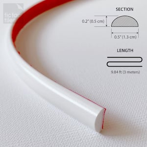 Self-Adhesive Liner Corner Decor White 118 in. x 0.5 in. PVC Peel and Stick Tile Backsplash Trim (0.41 sq. ft./1-roll)
