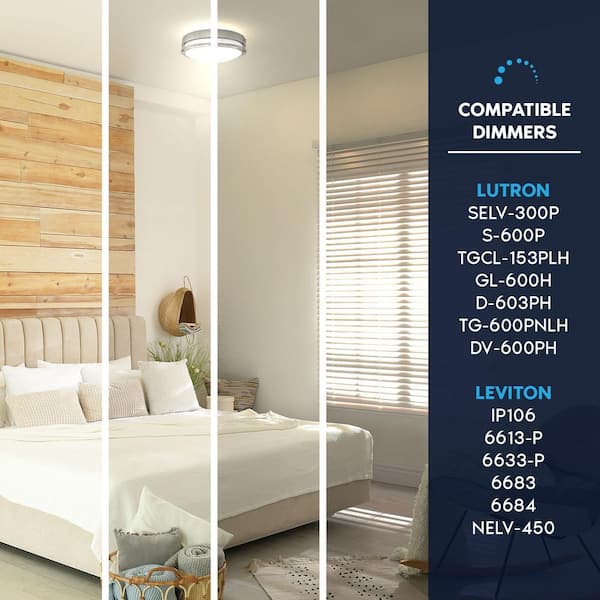 12 in. LED Emergency Light Battery Backup 5-Color Selectable Flush Mount Dimmable Fixture 14-Watt 1120 Lumens ETL Listed