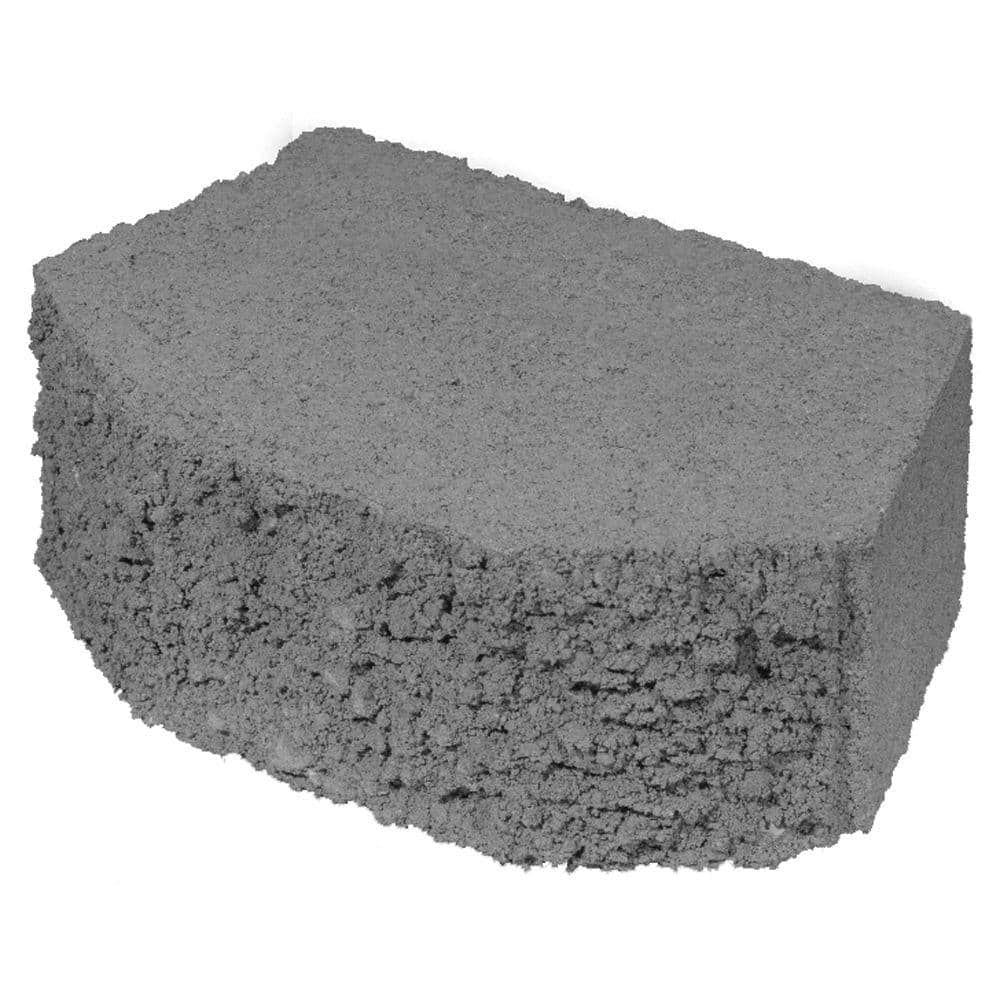 8 in. Grey Concrete Garden Borderstone Wall Block 100002893 The Home