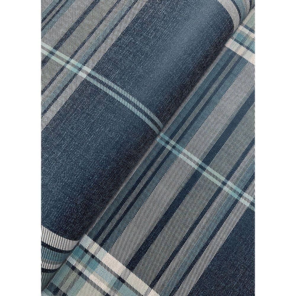 Westley Navy and Light Grey Plaid Non-Woven Wallpaper