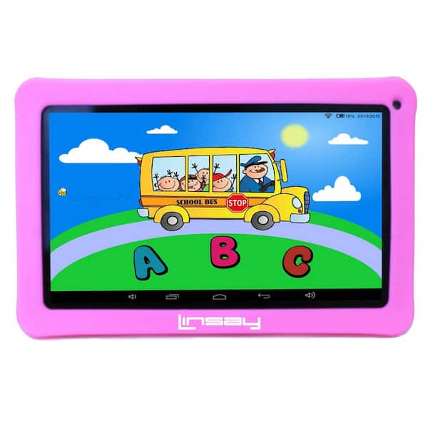 10.1 in. 1280 x 800 IPS 32GB Storage Tablet Bundle with Pink Kids Defender Case, Back Pack, Pen Stylus and Holder