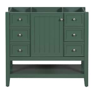 36 in. Bath Vanity Cabinet without Top in Green with Cabinet and 3-Drawers