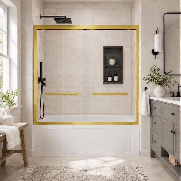 ZXDDMS 36 in. W x 72 in. H Semi-Frameless Pivot Shower Door in