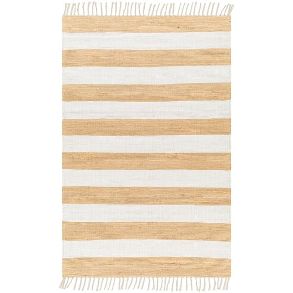 Livabliss Cotone Mustard 8 ft. x 10 ft. Striped Indoor Area Rug