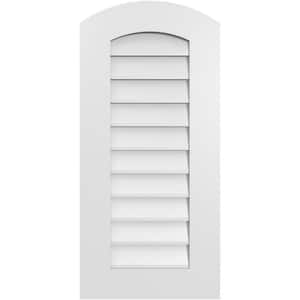 16 in. x 34 in. Arch Top Surface Mount PVC Gable Vent: Functional with Standard Frame