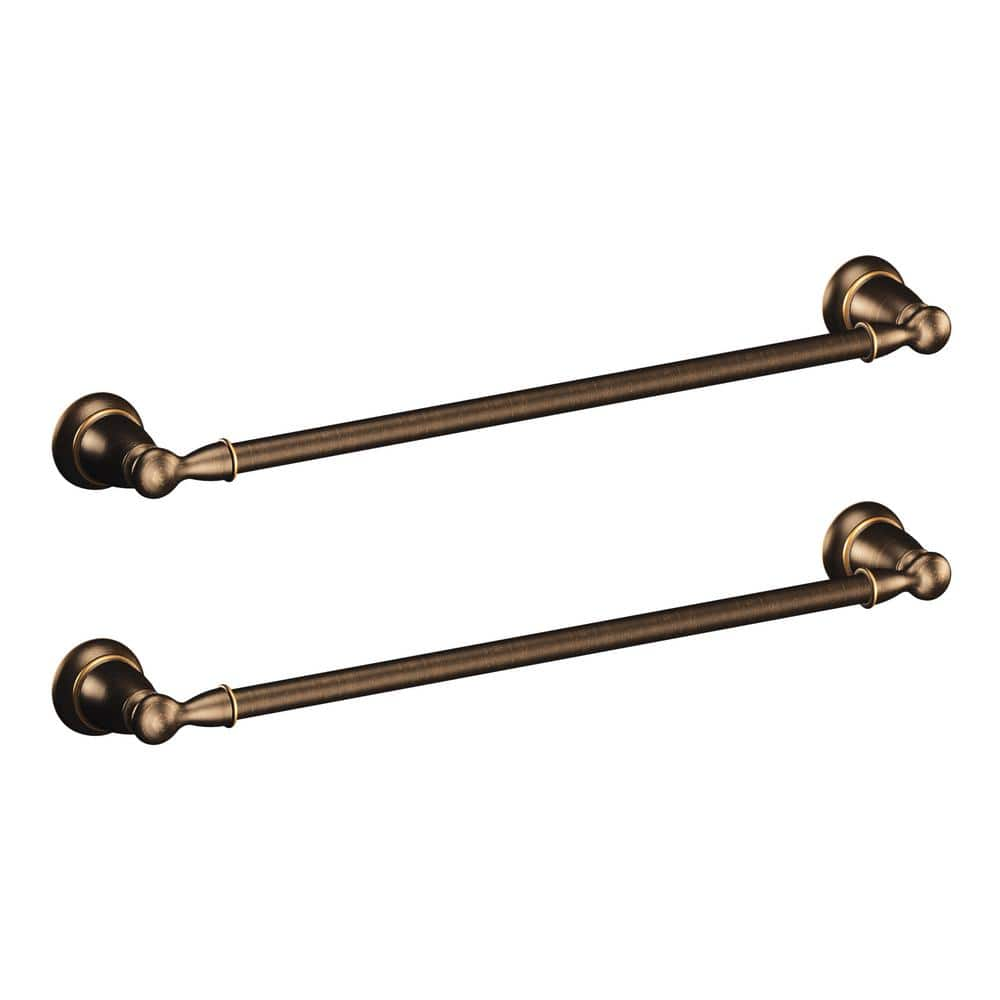 MOEN Banbury 24 in. Towel Bar in Mediterranean Bronze (2-Pack)  TY2624BRB-2PK - The Home Depot