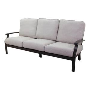 Madison Aluminum Frame Outdoor Sectional Sofa with Powder Coating Perfomatex Fabric Beige Cushions