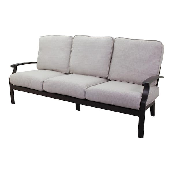 Courtyard Casual Madison Aluminum Frame Outdoor Sectional Sofa with Powder Coating Perfomatex Fabric Beige Cushions