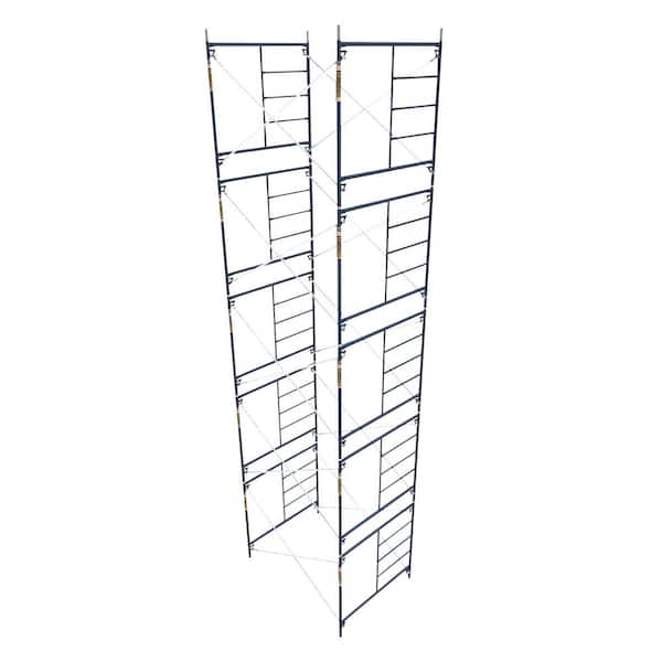 Saferstack Scaffold Section, 5-Story 25.75 ft. x 7 ft. x 5 ft. Mason Scaffolding Frame Set with Galvanized Cross Braces