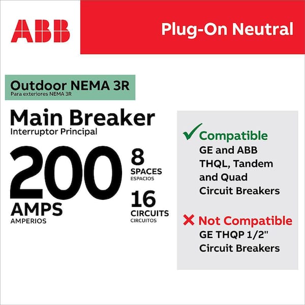 200 Amp 8-Space 16-Circuit Outdoor Main Breaker Plug-On Neutral Circuit Load Center with Feed Through Lugs (PAM0820RFL)