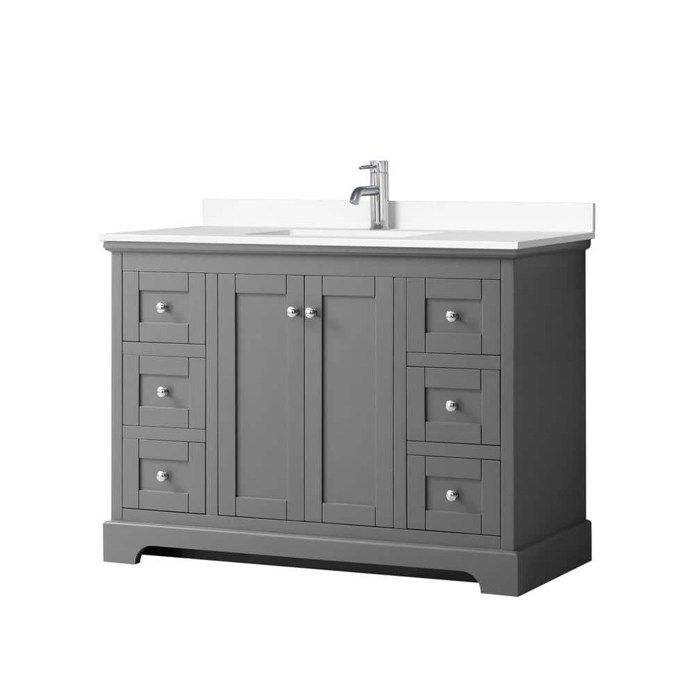 Avery 48'' Dark Gray Single Bathroom Vanity with Marble Top