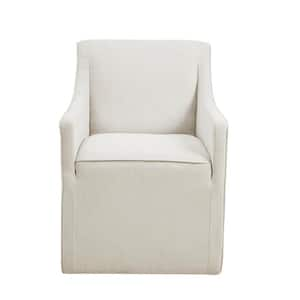 Elaine Cream Skirted Dining Armchair with Casters