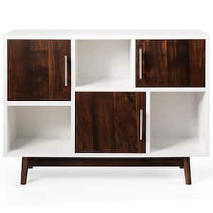 White Display Storage Accent Cabinet with Door and Shelf