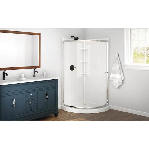 Foundations 38 in. L x 38 in. W x 70.63 in. H Corner Shower Stall/Kit