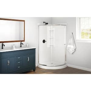 Foundations 38 in. L x 38 in. W x 70.63 in. H Corner Shower Stall/Kit