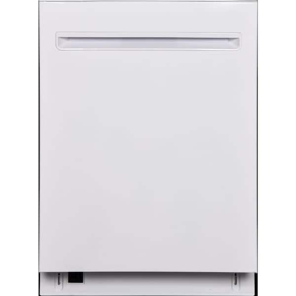 24 in. Top Control Standard Built-In Dishwasher in White with Turbo Dry, Pocket Handle, 8 Cycles, 45- dBA