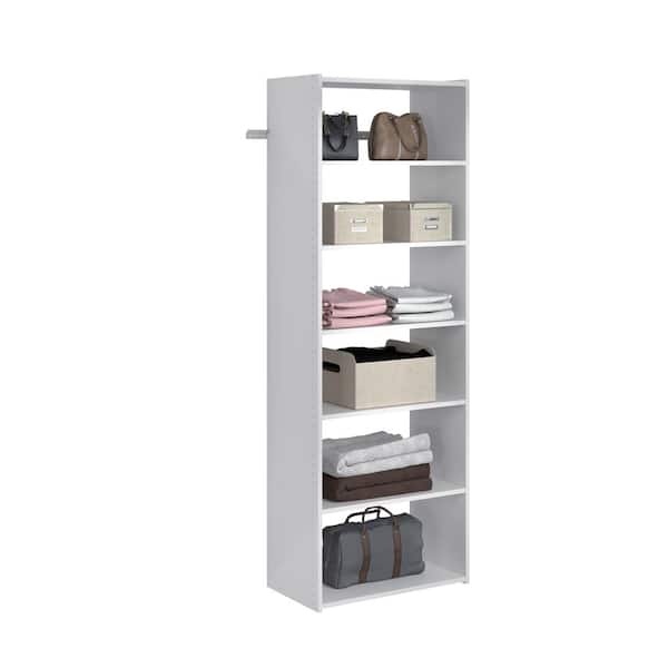 Closet Evolution Essential Shelf 25 in. W White Wood Closet Tower