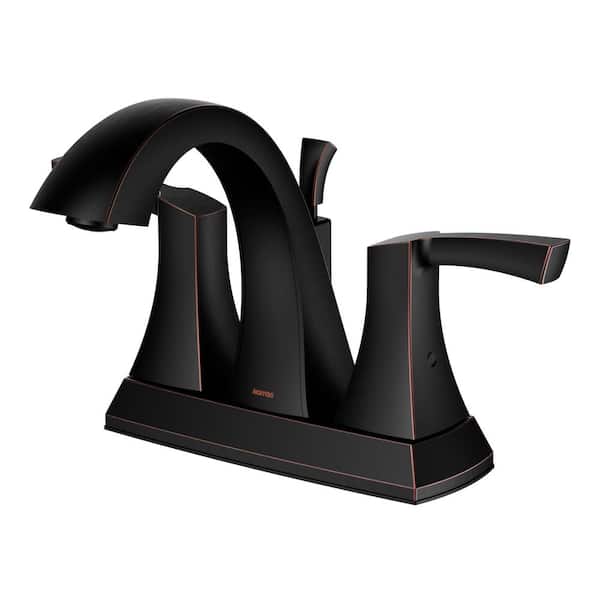 Karran Randburg Centerset 2-Handle 2-Hole Bathroom Faucet with Matching Pop-up Drain in Oil Rubbed Bronze