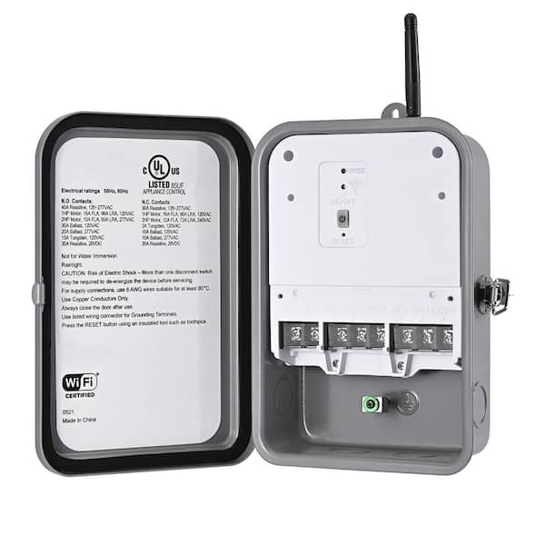 40-Amp Multi-Volt 120/244/277 VAC 2HP 7-Day Outdoor WiFi Smart Timer