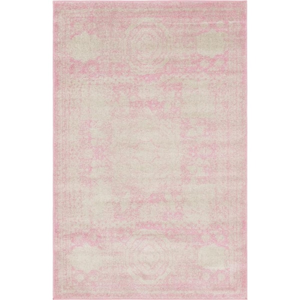 Unique Loom Pink 4 ft. x 6 ft. Bromley Area Rug