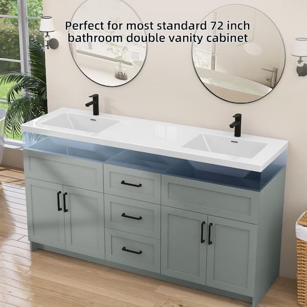 Zeafive Tor 72 in. W x 22 in. D Solid Surface Cultured Marble