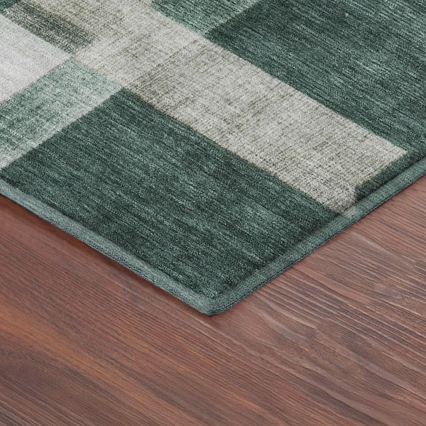Mayfield Premium Machine Washable Abstract AMF2365 Basil 2 ft. x 3 ft. Accent Rug