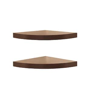 11.5 in. x 11.5 in. Walnut Laminate Corner Radial Shelves (Set of 2)