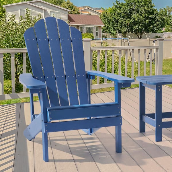Sonkuki Navy Blue Weather Resistant Plastic Adirondack Chair
