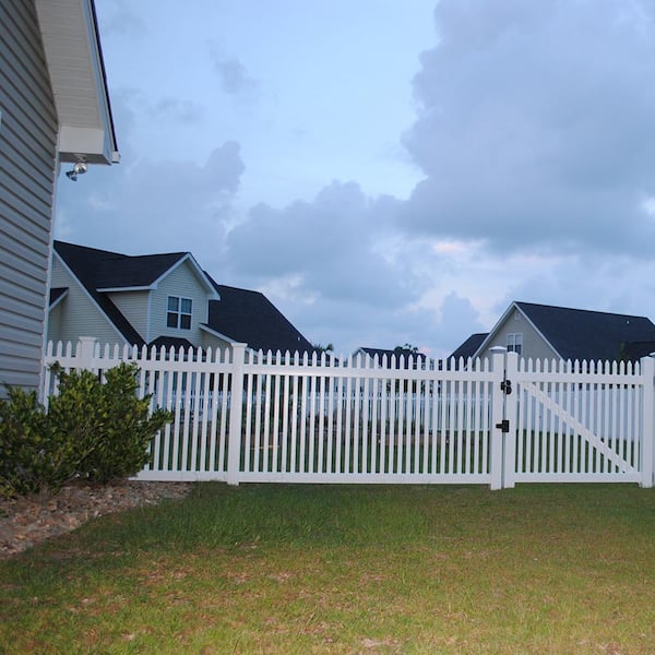Weatherables Hartford 3 ft. H x 8 ft. W White Vinyl Picket Fence Panel Kit