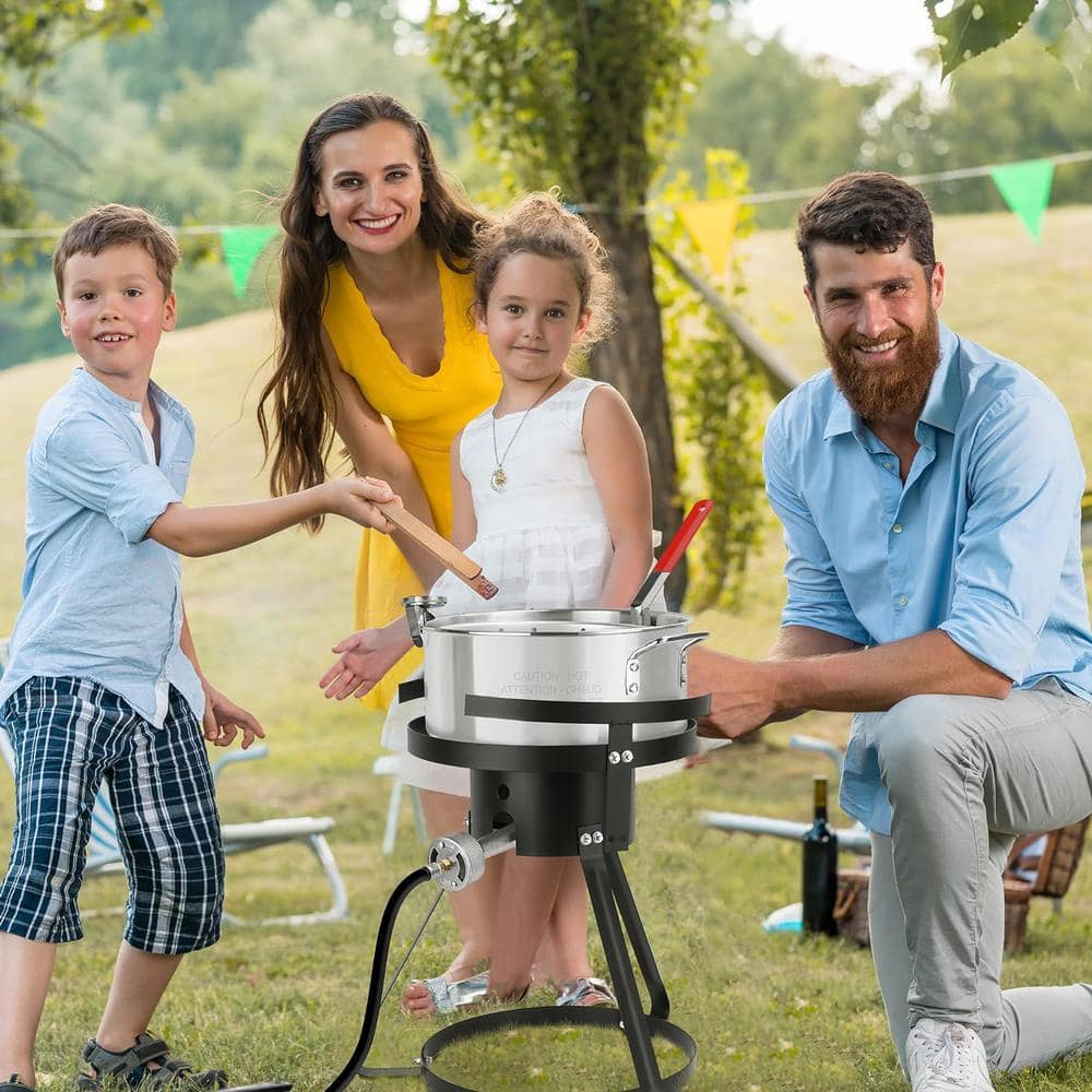 Lafati X 10 Qt Propane Outdoor Fish Fryer Set 50,000 BTU, Aluminum Seafood Boiler Steamer Kit, Crawfish Fish Fryer Stock Pot.