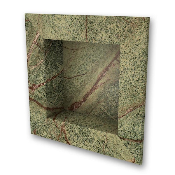 FlexStone 17 in. x 17 in. Square Recessed Shampoo Caddy in Rainforest