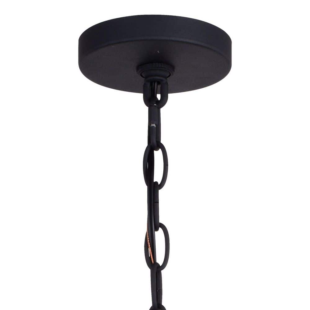 Textured Black and White Ash Farmhouse Mini Pendant Light