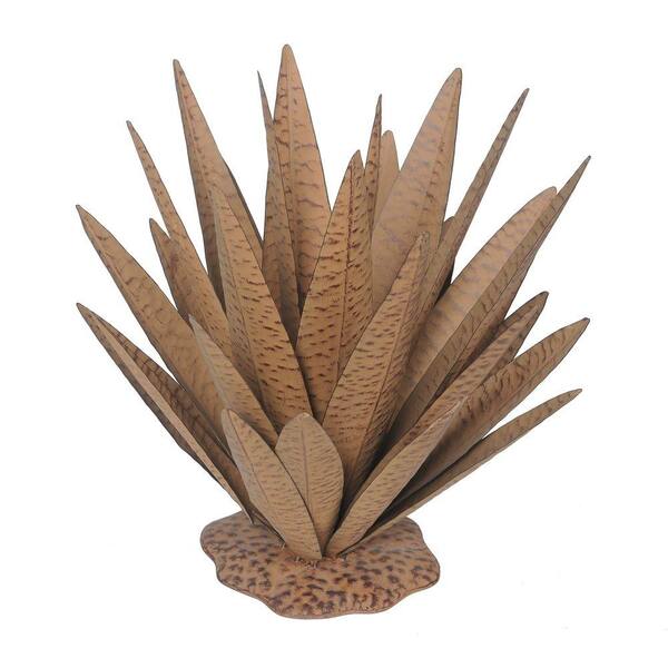 Sunjoy 20 in. Metal with Rust Finish Large Agave Garden Statue