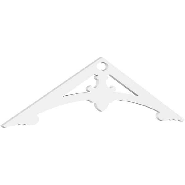 Ekena Millwork 1 in. x 72 in. x 18 in. (6/12) Pitch Sellek Gable Pediment Architectural Grade PVC Moulding