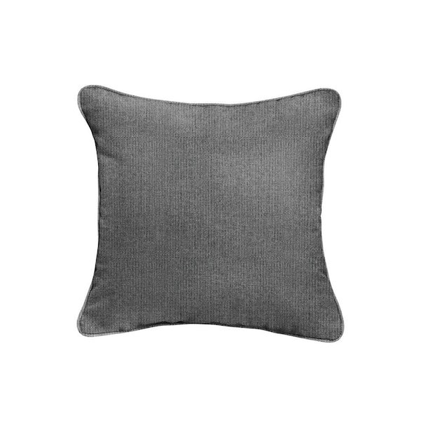 SORRA HOME Sunbrella Revive Charcoal Square Outdoor Throw Pillow (2Pack) HDS622841SP The Home