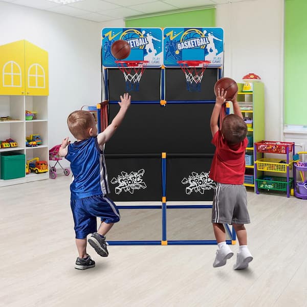 JOYIN Arcade Basketball Game Set with 4 Balls and Hoop for Kids 3 to 12  Years Old Indoor Outdoor Sport Play - Easy Set Up - Air Pump Included -  Ideal