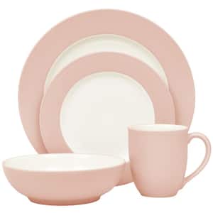 Colorwave Pink 4-Piece (Pink) Stoneware Rim Place Setting, Service for 1