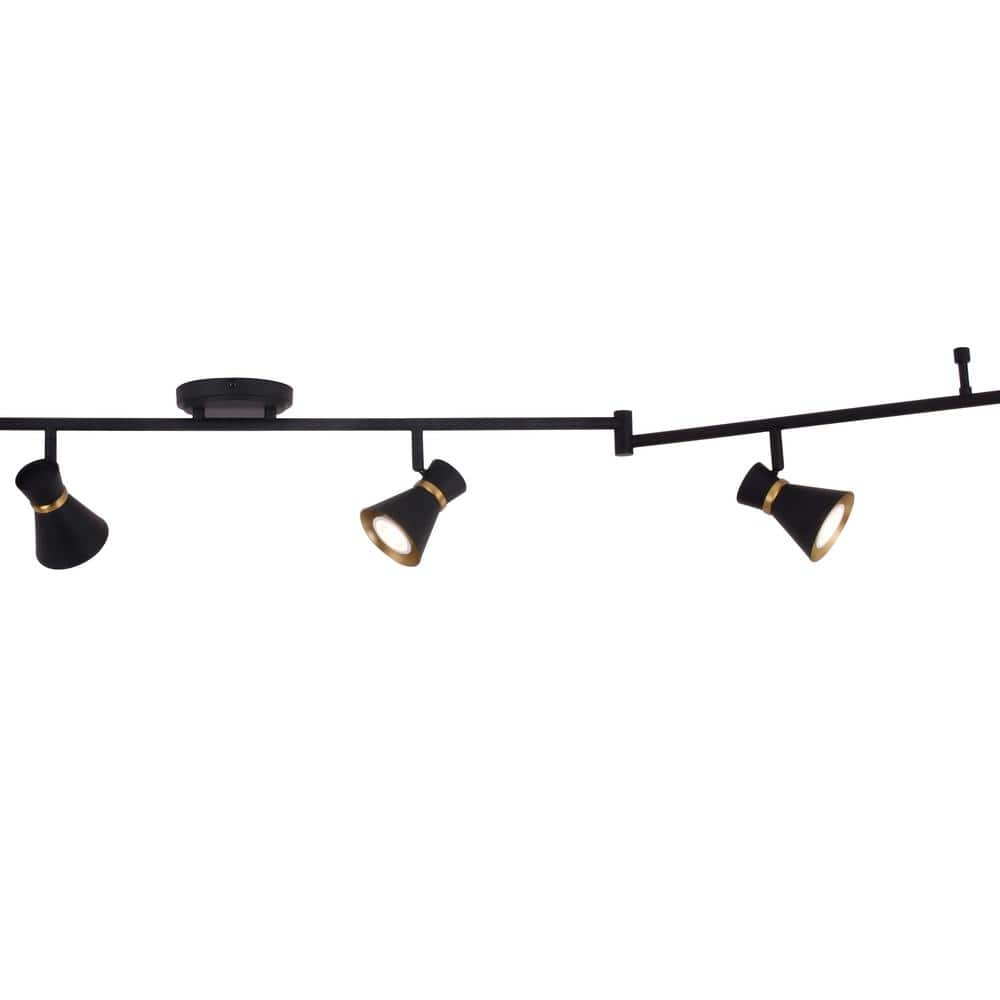 Alto 82" Matte Black and Brass LED Indoor/Outdoor Track Light